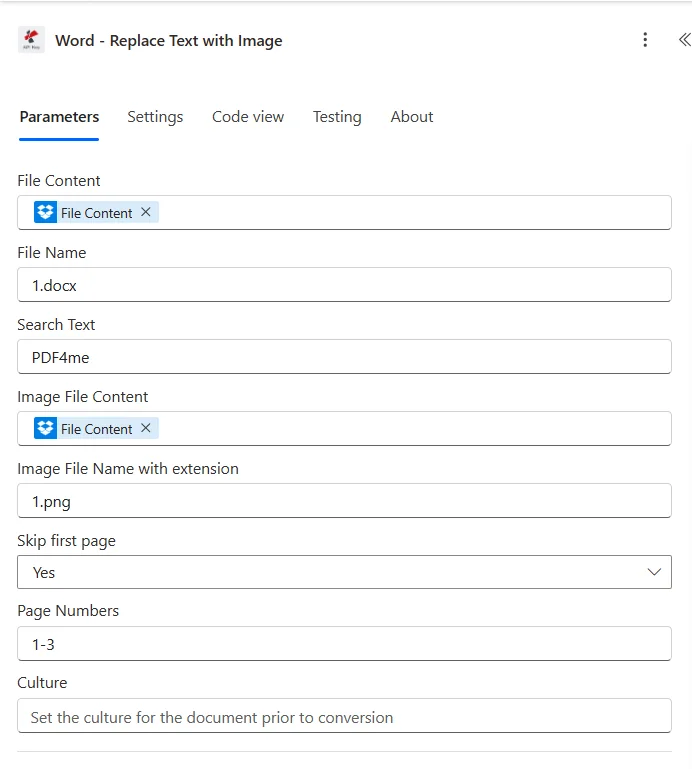 Sostituisci il testo con un'immagine - Power Automate